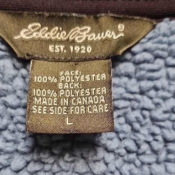 Eddie Bauer Blue Fleece Sweater - Picture 6 of 10